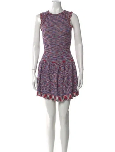 Pre-owned Maje Striped Mini Dress In Blue