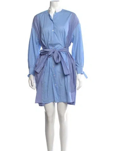 Pre-owned Maje Striped Mini Dress In Blue