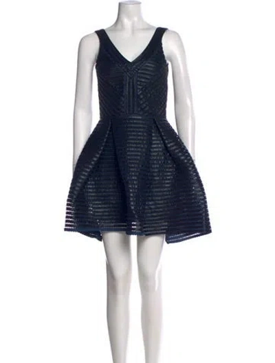 Pre-owned Maje Striped Mini Dress In Blue