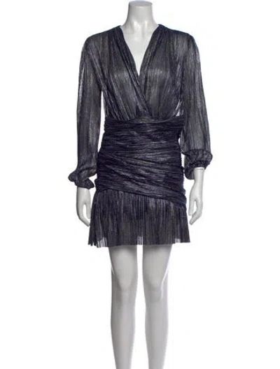 Pre-owned Maje Striped Mini Dress In Blue
