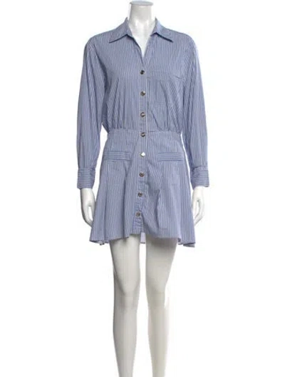 Pre-owned Maje Striped Mini Dress In Blue