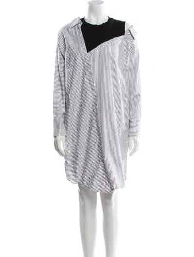 Pre-owned Maje Striped Mini Dress In Gray