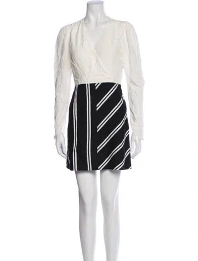 Pre-owned Maje Striped Mini Dress In Gray