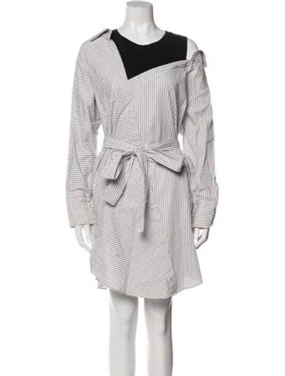 Pre-owned Maje Striped Mini Dress In Gray