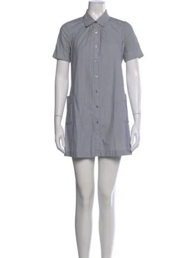 Pre-owned Maje Striped Mini Dress In Gray