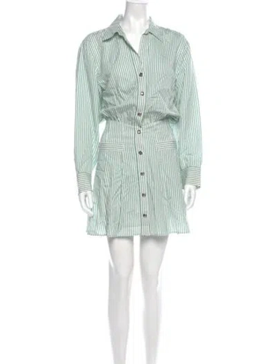 Pre-owned Maje Striped Mini Dress In Green