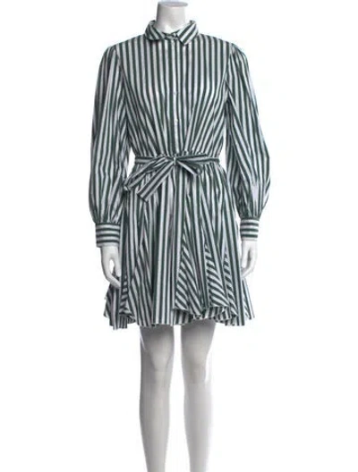 Pre-owned Maje Striped Mini Dress In Green