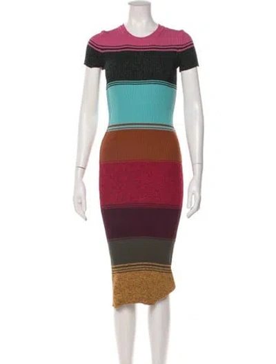 Pre-owned Maje Striped Mini Dress In Multi
