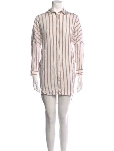 Pre-owned Maje Striped Mini Dress In Neutral