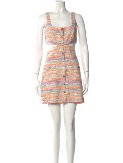 Pre-owned Maje Striped Mini Dress In Orange