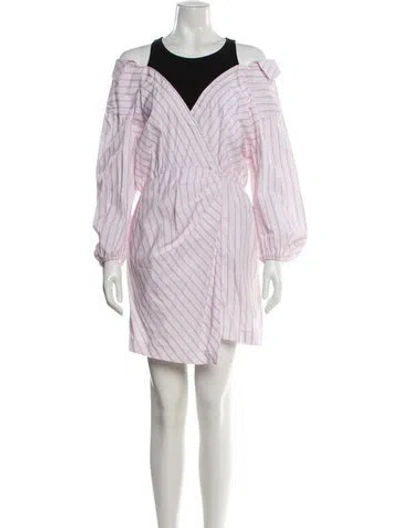 Pre-owned Maje Striped Mini Dress In Pink
