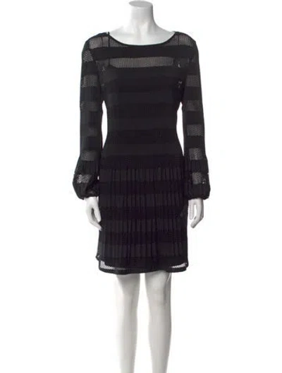 Pre-owned Maje Striped Mini Dress W/ Tags In Black
