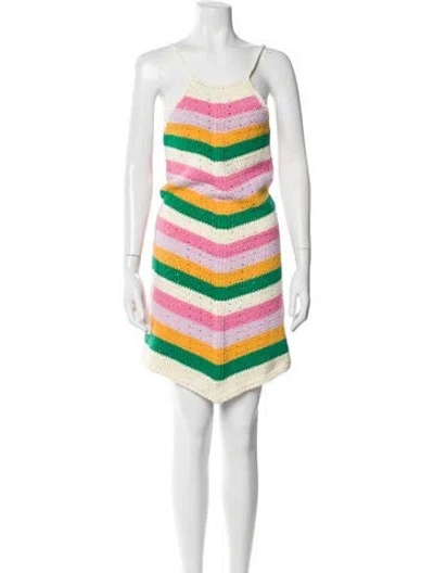 Pre-owned Maje Striped Mini Dress W/ Tags In Neutral