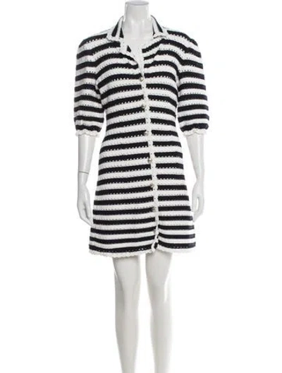 Pre-owned Maje Striped Mini Dress W/ Tags In White
