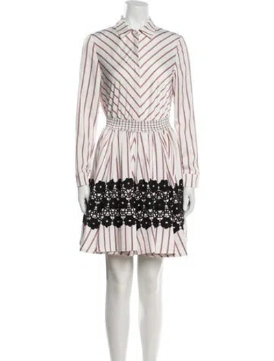 Pre-owned Maje Striped Mini Dress In White