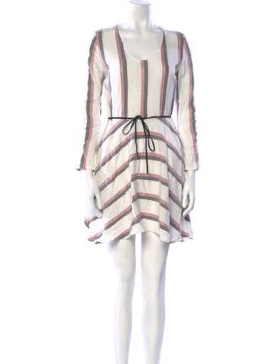 Pre-owned Maje Striped Mini Dress In White