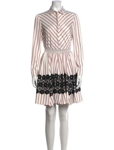 Pre-owned Maje Striped Mini Dress In White