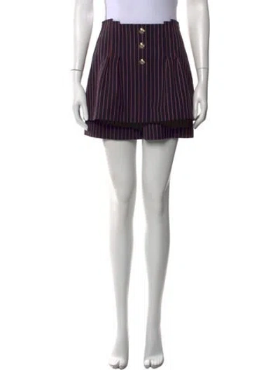 Pre-owned Maje Striped Mini Shorts In Blue