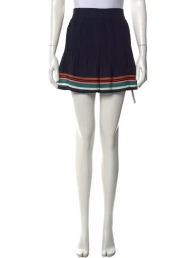 Pre-owned Maje Striped Mini Shorts In Blue