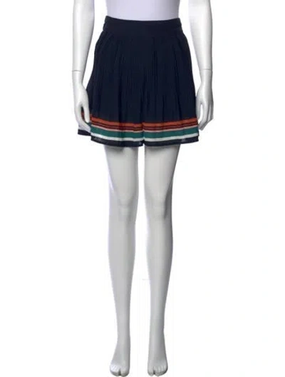 Pre-owned Maje Striped Mini Shorts In Blue