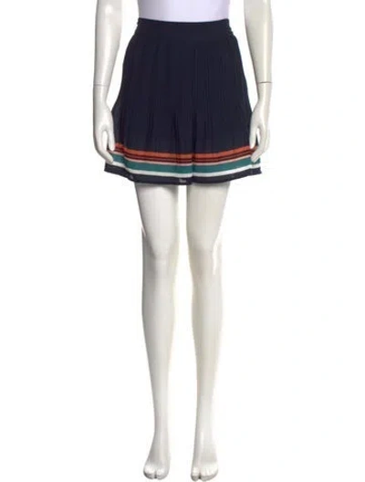 Pre-owned Maje Striped Mini Shorts In Blue