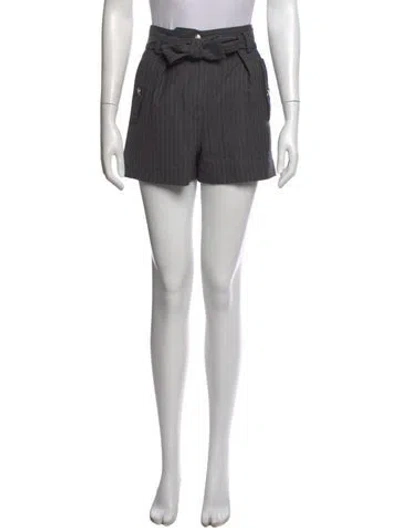 Pre-owned Maje Striped Mini Shorts In Gray