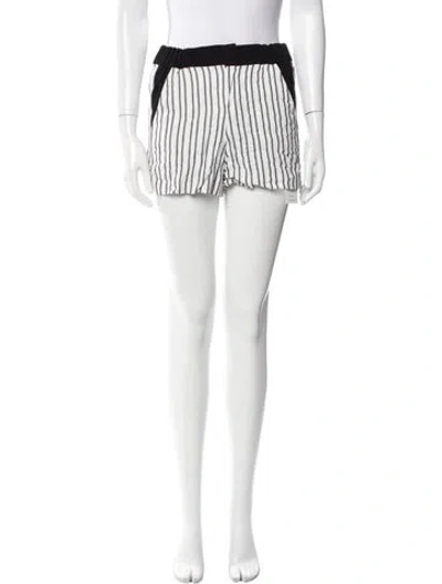 Pre-owned Maje Striped Mini Shorts In White