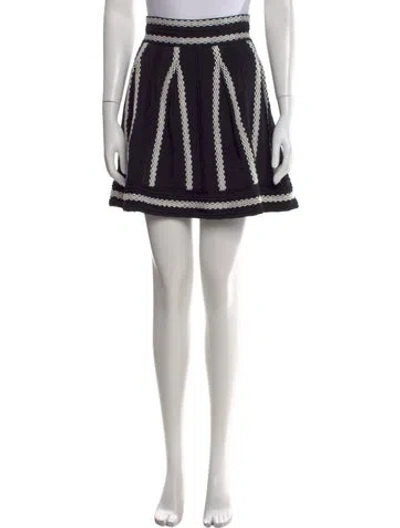 Pre-owned Maje Striped Mini Skirt In Black