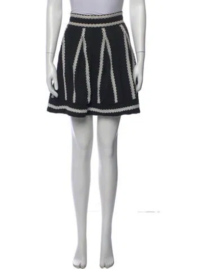 Pre-owned Maje Striped Mini Skirt In Black