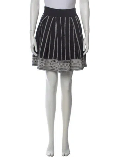 Pre-owned Maje Striped Mini Skirt In Black