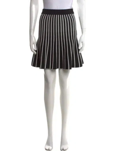 Pre-owned Maje Striped Mini Skirt In Black