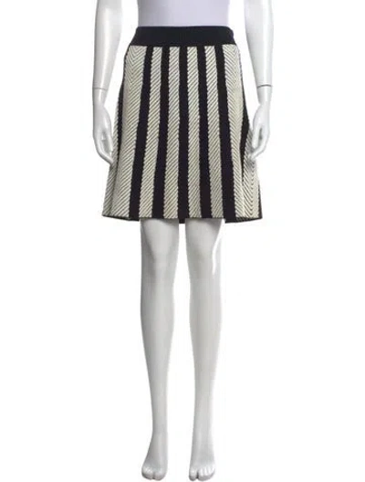 Pre-owned Maje Striped Mini Skirt In Black