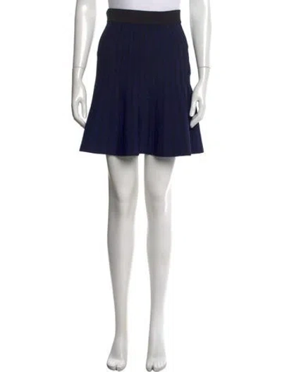 Pre-owned Maje Striped Mini Skirt In Blue