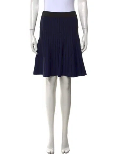 Pre-owned Maje Striped Mini Skirt In Blue