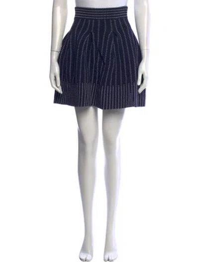 Pre-owned Maje Striped Mini Skirt In Blue