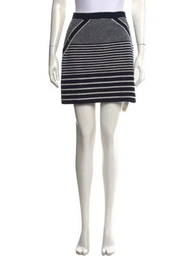 Pre-owned Maje Striped Mini Skirt In Blue/white