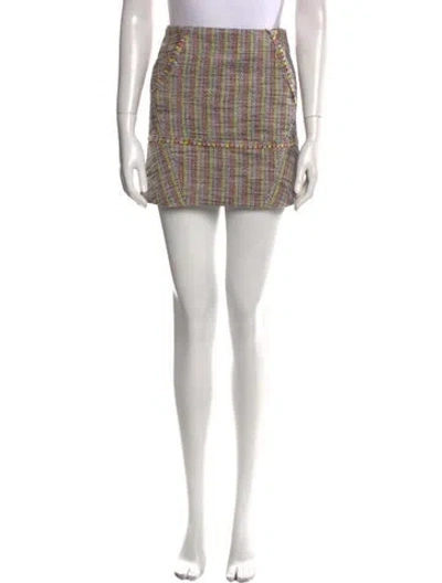 Pre-owned Maje Striped Mini Skirt In Gray