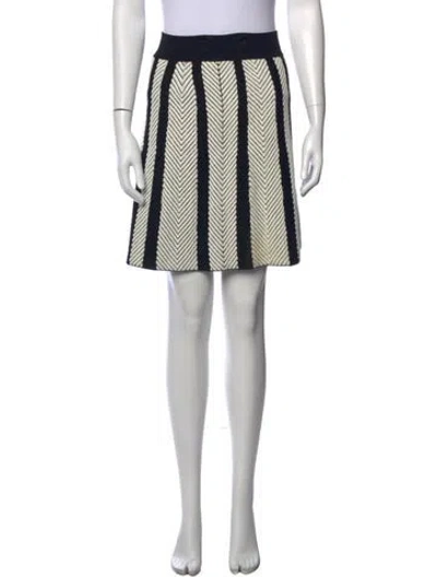 Pre-owned Maje Striped Mini Skirt In Neutral