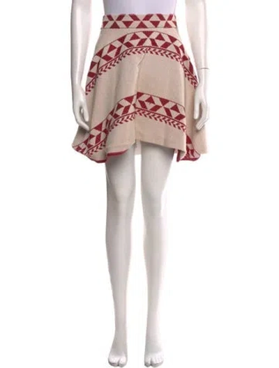 Pre-owned Maje Striped Mini Skirt In Red