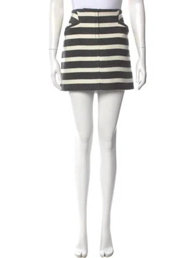 Pre-owned Maje Striped Mini Skirt W/ Tags In Gray