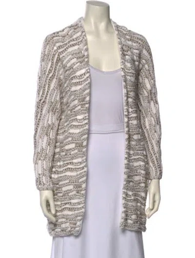 Pre-owned Maje Striped Open Front Sweater In Multi