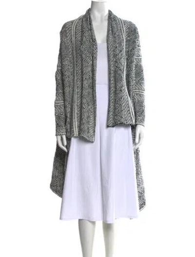 Pre-owned Maje Striped Open Front Sweater In Multi