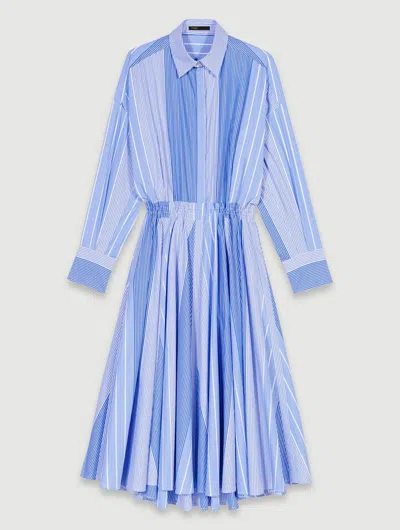 MAJE STRIPED PATCHWORK DRESS