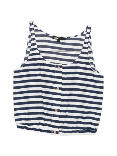 Maje Striped-pattern Button-fastening Top In Multi