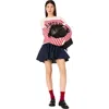 Maje Striped Rib Knit Sweater In Pink