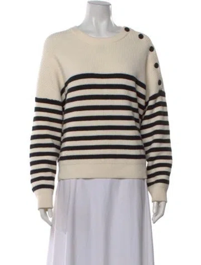 Pre-owned Maje Striped Scoop Neck Sweater In Multi