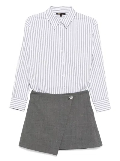 Maje Striped Shirt In White