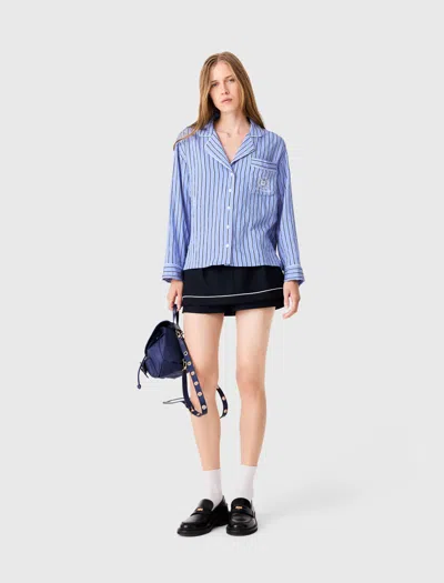Maje Striped Shirt In Blue