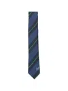 Maje Striped Silk Tie In Blue