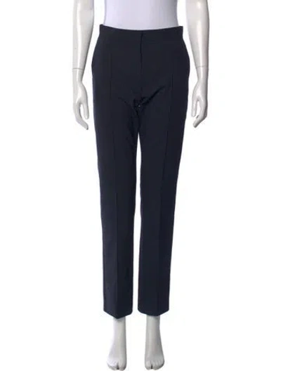 Pre-owned Maje Striped Straight Leg Pants In Blue